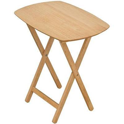 eHemco Oversized Hardwood Folding TV Tray Table, 25.5 Inches | Natural, For Dinner, For Eating