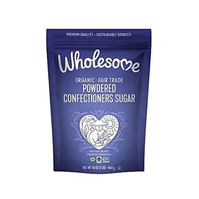 Wholesome Sweeteners 16-Ounce Organic Powdered Confectioners Sugar, Fair Trade, Non GMO, Gluten Free & Vegan, 1 Pack