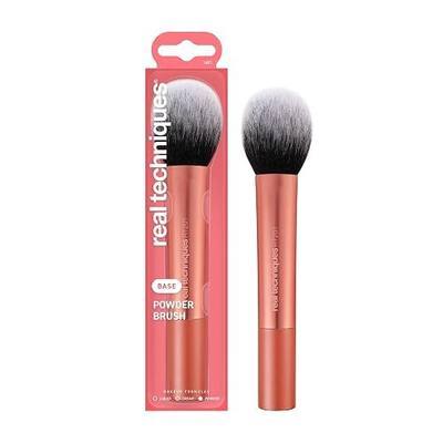 Real Techniques Cruelty Free Powder Brush With Ultra Plush Custom Cut Synthetic Bristles and Extended Aluminum Ferrules to Build Coverage