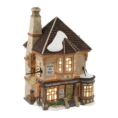 Department 56 Dickens' Village Joseph Edward Tea Shoppe Lit Building, 7.36 Inch, Multicolor