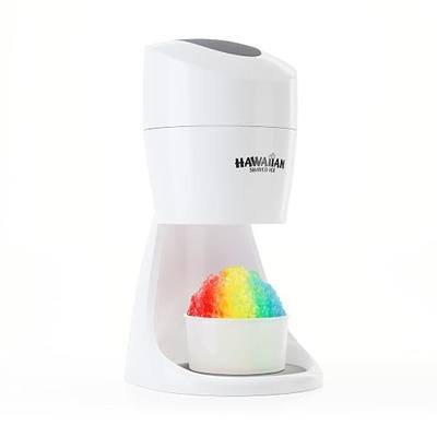 Hawaiian Shaved Ice S900A Snow Cone and Shaved Ice Machine with 2 Reusable Plastic Ice Mold Cups, Non-slip Mat, Instruction Manual, 1-year Manufacturer’s Warranty, 120V, White | Electric Snowcone, Icy Drinks and Slushie Maker with 2 Reusable Cups, 120V