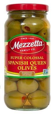 Mezzetta Spanich Queen Olives, Super Colossal Pimento Stuffed, 10 Ounce