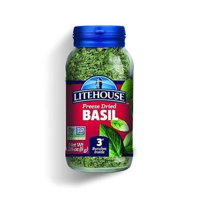 Litehouse Freeze Dried Basil - Dried Basil Leaves, Substitute for Basil Organic Fresh Leaves, Dried Basil Seasoning, Equal to 3 Basil Fresh Bunches, Non-GMO, Gluten-Free - 0.28 Ounce