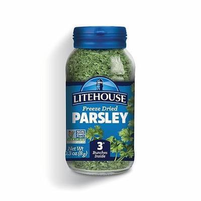 Litehouse Freeze Dried Parsley - Substitute for Fresh Parsley, Jar Equal to 3 Fresh Bunches, Seasoning for Food, Non-GMO, Gluten-Free - 0.30 Ounce | Freeze dried parsley for soups, salads, pasta, potatoes, vegetables and everyday home cooking.