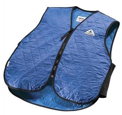 OccuNomix Men's Hyperkewl Light Weight Evaporative Cooling Sport V-neck Vest With Zipper Closure