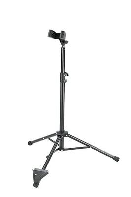 K&M König & Meyer Bass Clarinet Stand 15060.011.55 Pre-Assembled Stable Secure Stand | Adjustable Support Arms w/Tilt & Width | Endpin V Base Holder | Folds Compact For Travel | German Made | Black
