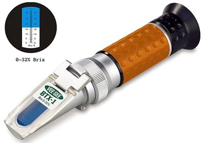 Vee Gee Scientific BTX-1 Handheld Brix Refractometer with ATC, 0-32% Brix Range, 0.2% Resolution, ±0.2% Accuracy, Industrial-Grade, 5-Year Warranty