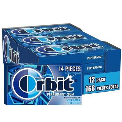 ORBIT Peppermint Sugar Free Gum Individually Wrapped, Bulk Packs of Gum, 12 Packs of 14-Pieces (168 Total Pieces)