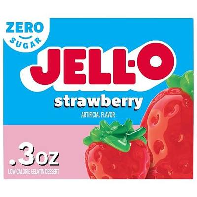 Jell-O Gelatin Dessert Mix, Strawberry, 0.3 oz Box
