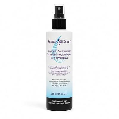 Beautysoclean Cosmetic Sanitizer Mist - (8.0 oz.) Makeup Sanitizing Spray for Powder-based Makeup Palettes & Pressed Cream Foundations, Bronzers, Concealers, Blushes, Eyeshadows.