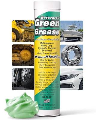 Ultra Heavy Duty Green Grease Tube (14oz, 1 Pack) for Grease Gun – NLGI 2 Lithium, High Temp Waterproof Marine Grade, Rust Resistant Wheel Bearing Lubricant for Auto, Farm & Home Use – American Made.