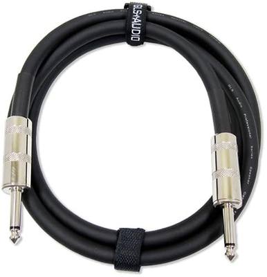 GLS Audio Speaker Cable 1/4 inch to 1/4 inch - 12 AWG Professional Bass/Guitar Speaker Cable for Amp - Black, 6 Ft