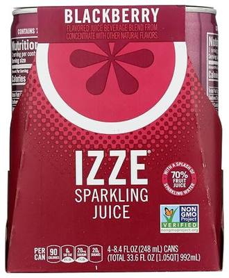 IZZE Sparkling Juice, Blackberry, 8.4 oz Cans, 4 Count