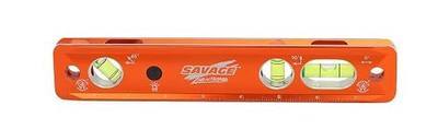 Swanson Tool Co TLL049M Savage Lightning Aluminum Torpedo Magnetic Illuminated Levels, 9", 3 Vials | Heavy-duty aluminum with 4 rare earth magnetics, 3 brightly lit vials, 2 top read views and inches/metric rulers, TLL049M