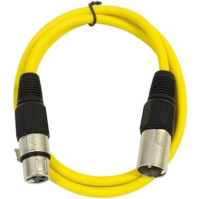 SEISMIC AUDIO - SAXLX-2 - 2' Yellow XLR Male to XLR Female Patch Cable - Balanced - 2 Foot Patch Cord