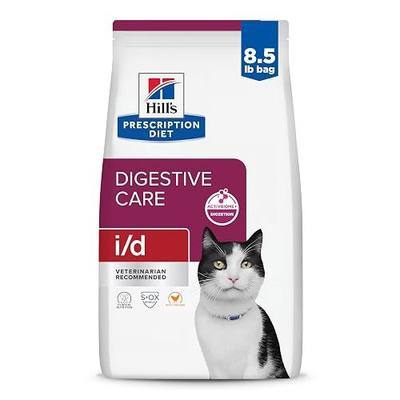 HILL'S PRESCRIPTION DIET i/d Digestive Care Dry Cat Food | #1 Veterinarian Recommended, Chicken Recipe, 8.5 lb. Bag