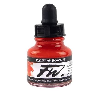 Daler-Rowney FW Acrylic Artists Ink,1 oz, Flame Red (160029517)