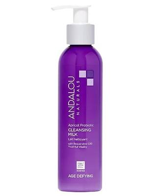 Andalou Naturals Age Defying Apricot Probiotic Cleansing Milk | Gentle Daily Hydrating Face Cleanser For Dry, Dehydrated Skin| With Fruit Stem Cell Complex | 6 fl oz | Gentle Daily Hydrating Face Cleanser for Dry, Dehydrated Skin, With Fruit Stem Cell Complex