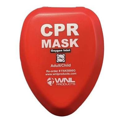 WNL Products CPR Rescue Mask, Adult/Child, Hard Case Kit with Belt Clip | Pocket Resuscitator, for real time use or training, easy to clean, red hard case design with belt clip