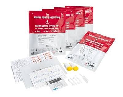 Eldoncard Blood Typing Kit, 5 Test Pack, Know Your Blood Type, Accurate Instant Home Testing, Determine A, O, B, Rhs-D Negative & Positive Groups | Know Your Blood Type, Instant Home Testing, A, B, O, Rhs-D Negative & Positive Groups, Results in Minutes