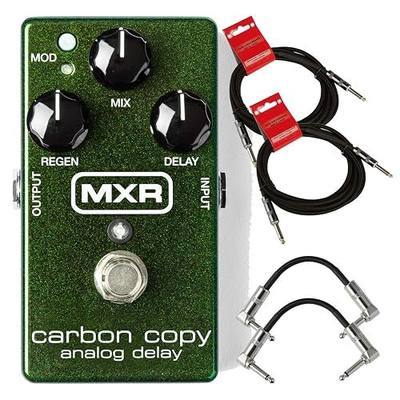 MXR M169 Carbon Copy Analog Delay Pedal Bundle with 2 Patch Cables and 2 Instrument Cables