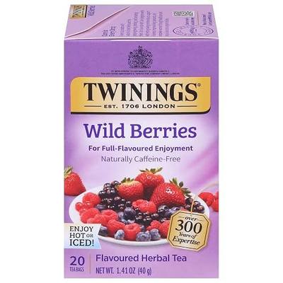 Twinings Wild Berries, Caffeine- Free Herbal Tea Bags, 20 CT Box (1 Pack)