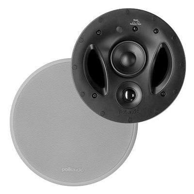 Polk Audio 70-RT 3-Way in-Ceiling Speaker, Surround Sound Speaker, (2.5” Driver, 7” Sub) - Vanishing Series | Power Port | Paintable Grille | Dual Band-Pass Bass Ports, White