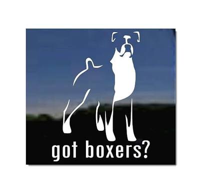 Got Boxers? NickerStickers® Vinyl Dog Window Decal Sticker