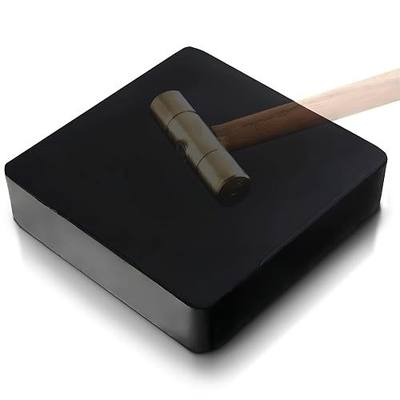 Bench Block for Jewelry Making (4"x4") – Rubber Block with Soft Pad for Hammering & Jewelry Crafting, Solid Build Rubber Blocks Resistant to Deforming – Metalsmithing, Repairs & Tool Platform Use