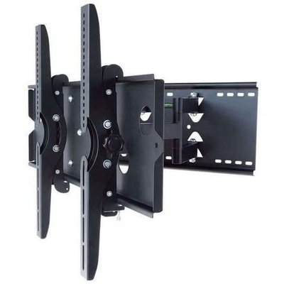 2xhome - New TV Wall Mount Bracket (Dual Arm) - Secure Cantilever LED LCD Plasma Smart 3D WiFi Flat Panel Screen Monitor Display Large Displays Long Swing Out Dual Double Extending Arms