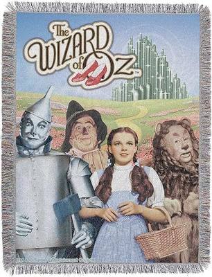 NORTHWEST Warner Brothers Wizard of Oz, 'Group' Woven Tapestry Throw Blanket, 48" x 60", Multi Color