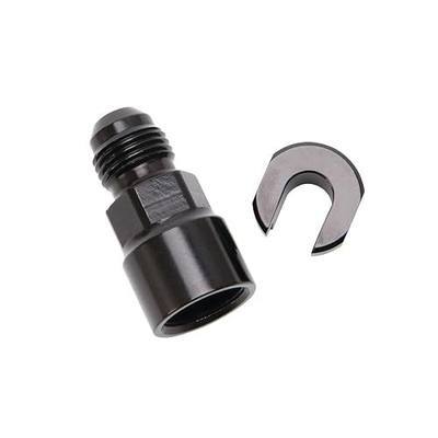 Edelbrock 644113 EFI Adapter Fitting -6 An Male To 5/16" Sae Quick DiSConnect Female SCrew Type Blk Anodized Finish.