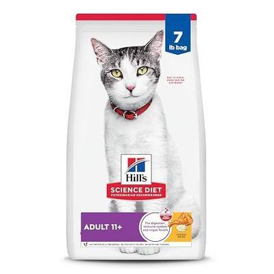 Hill's Science Diet Senior 11+ Dry Cat Food | #1 Veterinarian Recommended, Chicken Recipe, 7 lb. Bag
