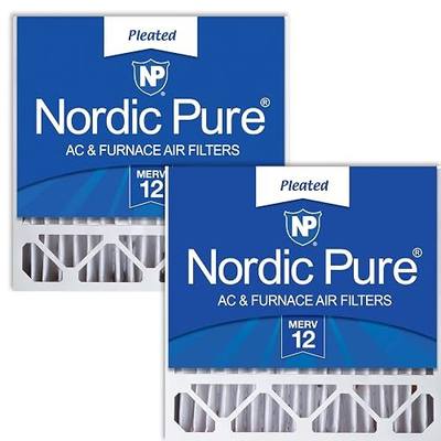 Nordic Pure 20x20x5 (19_5/8 x 19_7/8 x 4_3/8) Honeywell/Lennox Replacement MERV 12 Air Filters 2 Pack | Actual Size: 19 5/8 x 19 7/8 x 4 3/8 Made in USA, Advanced HVAC Filtration, Mid-Sized Airborne Particles, Pet Dander & Smoke