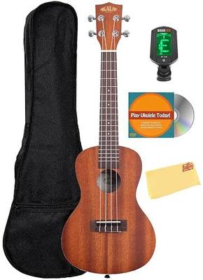 Kala KA-C Mahogany Concert Ukulele Bundle with Gig Bag, Tuner, Austin Bazaar Instructional DVD, and Polishing Cloth