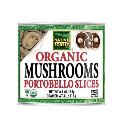 Native Forest Organic Portobello Mushroom Slices - 6.5 Oz (Pack of 12) | Canned Mushrooms, Low Calories & Fat, Non-GMO Project Verified, USDA Organic