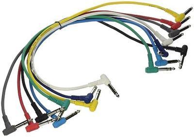 OnStage On-Stage Hot Wires Right Angle 1/4" TRS Patch Cables, 17" (8 Pack)