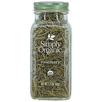 Simply Organic Rosemary Leaf Whole, Certified Organic, Kosher, Bottled Spices | 1.23 Ounce (Pack of 2)