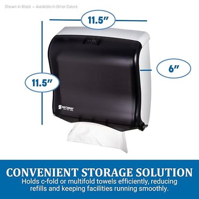 SANT1755TBK - Ultrafold Fusion C-fold amp; Multifold Towel Dispenser, 11 1/2x5 1/2x11 1/2, Black