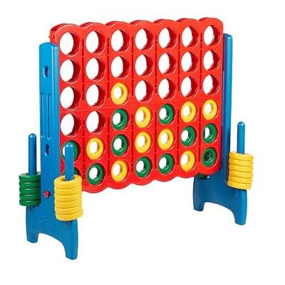 ECR4Kids Jumbo 4-to-Score Giant Game with 42 Rings and Reset Sliders, Kids Games, Assorted