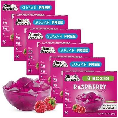Simply Desserts Sugar-Free Raspberry Jel, 6-Pack – Gluten-Free Dessert, Vegan, Diabetic Friendly, Keto & Kosher, 1.7 Oz Ea