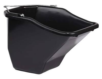 Little Giant® Plastic Better Bucket | Horse Feed Bucket | Ergonomically Designed | Flat Back Bucket | Made in USA | 20 Quarts | Black