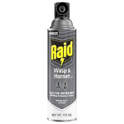 Raid Wasp & Hornet Killer Spray, Kills the Entire Nest, For Paper Wasps, Yellow Jackets, Mud Daubers, and more, 17.5 oz