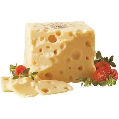 The Swiss Colony Handcrafted Big Baby Swiss Cheese Block 1 lb. 2 oz. | Swiss Cheese Block with Buttery Rich Flavor and Creamy Smoothness, Food Gift for Holidays and Cheese Snacks