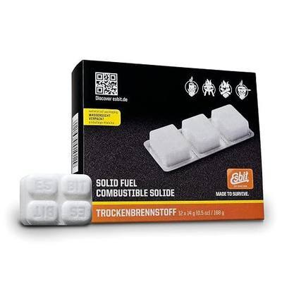 Esbit 1300-Degree Smokeless Solid 14g Fuel Tablets for Backpacking, Camping, and Emergency Prep