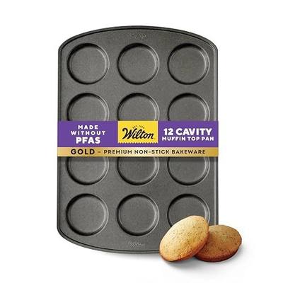 Wilton Gold Non-Stick Muffin Top Pan, Stainless Steel, 11 x 16 in.