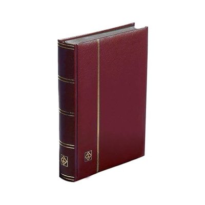 LIGHTHOUSE – “COMFORT” Padded Leather Cover Stockbook for Stamps - 32 Black Cardstock A4 Pages with Clear Strips and Double Linen Hinges - Black