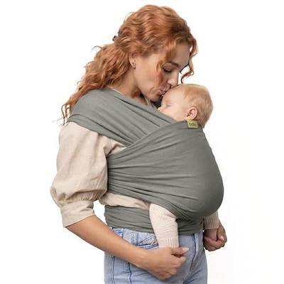 Boba Baby Wrap Carrier – Original Baby Sling Carrier for Newborns (7–35 lbs), Soft, Secure, Hands-Free & Ergonomic, Ideal for Comfortable Bonding, New Parents (Grey)