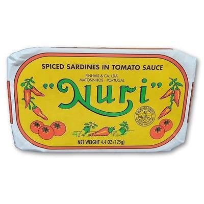NURI Portuguese Sardines in Spiced Tomato Sauce - 4 Pack - (4.4 oz cans)