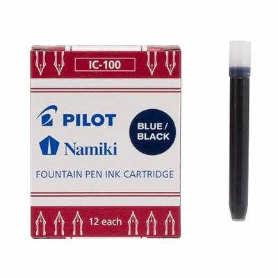PILOT Namiki IC100 Fountain Pen Ink Cartridges, Blue/Black, 12-Pack (69102)